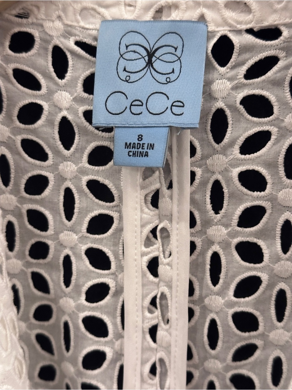 CeCe White Eyelet Drawstring Vest - Picture 2 of 4